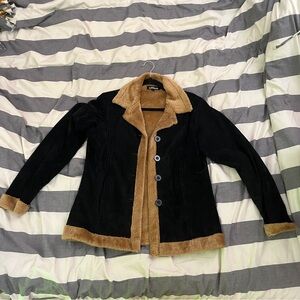 Elegant Black and Tan Teddy Jacket